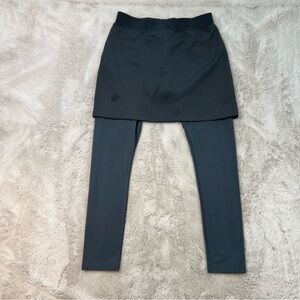 Skirt Leggings Combo Grey Womens Small Youth Large Stretchy Athletic Casual